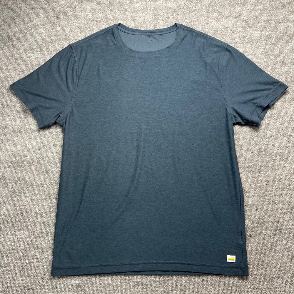 Vuori Strato Tech Tee Mens Short Sleeve Crew Neck T-Shirt Charcoal Blue Heather